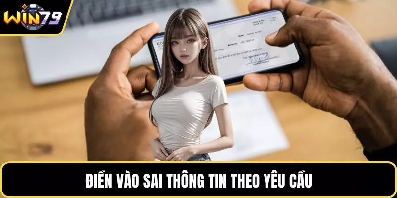 Điền vào sai thông tin theo yêu cầu